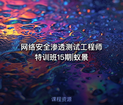 网络安全渗透测试工程师特训班15期|蚁景