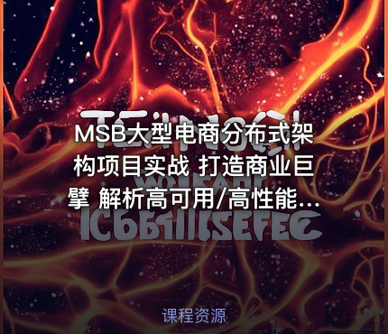 MSB大型电商分布式架构项目实战 打造商业巨擘 解析高可用/高性能/高扩展性的奥秘
