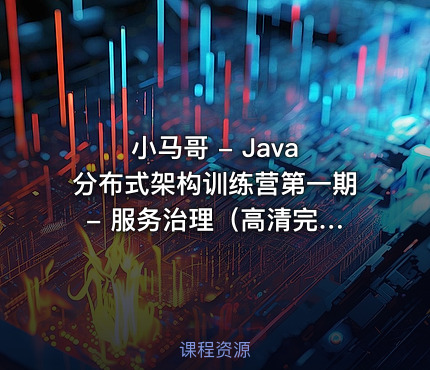 小马哥 - Java 分布式架构训练营第一期 - 服务治理（高清完结无密）