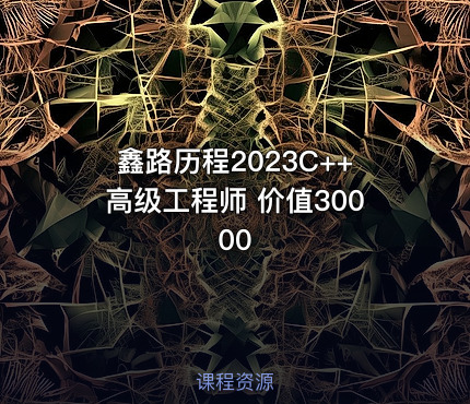 鑫路历程2023C++高级工程师 价值30000