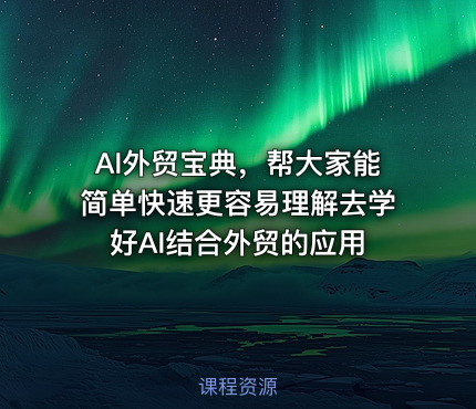 AI外贸宝典，帮大家能简单快速更容易理解去学好AI结合外贸的应用