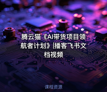 腾云猫《AI带货项目领航者计划》|播客飞书文档视频