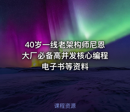 40岁一线老架构师尼恩大厂必备高并发核心编程电子书等资料