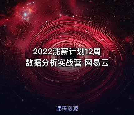 2022涨薪计划12周数据分析实战营 网易云