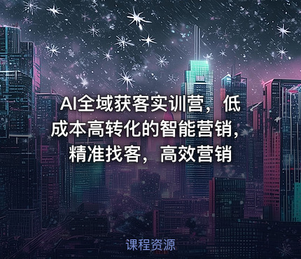 AI全域获客实训营，低成本高转化的智能营销，精准找客，高效营销