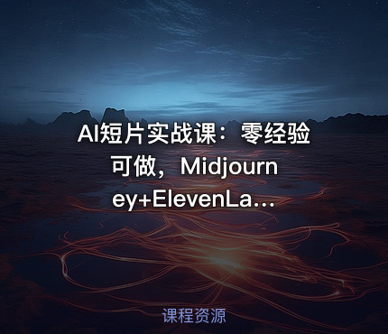 AI短片实战课：零经验可做，Midjourney+ElevenLabs双工具，3步搞定成品