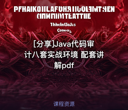 [分享]Java代码审计八套实战环境 配套讲解pdf