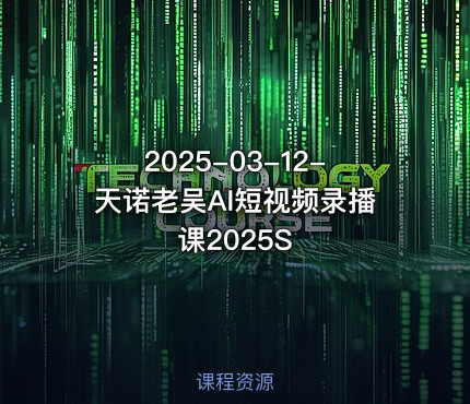 2025-03-12-天诺老吴AI短视频录播课2025S