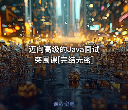 迈向高级的Java面试突围课[完结无密]