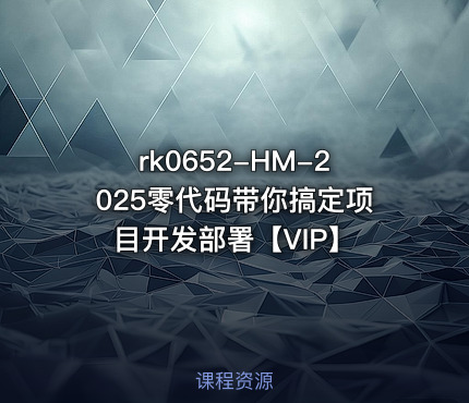 HM-2025零代码带你搞定项目开发部署【VIP】