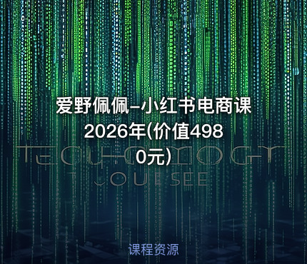 爱野佩佩-小红书电商课2026年()