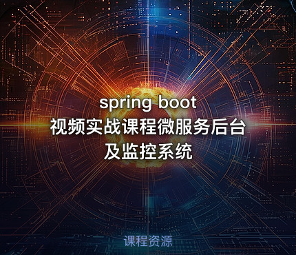 spring boot视频实战课程微服务后台及监控系统