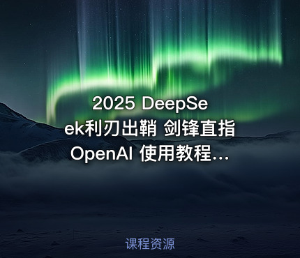 2025 DeepSeek利刃出鞘 剑锋直指OpenAI 使用教程15套