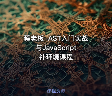 蔡老板-AST入门实战与JavaScript补环境课程