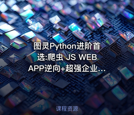 图灵Python进阶首选:爬虫 JS WEB APP逆向+超强企业级案例合辑
