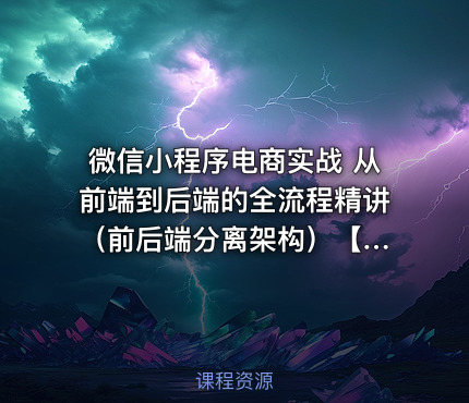 微信小程序电商实战 从前端到后端的全流程精讲 （前后端分离架构）【VIP】
