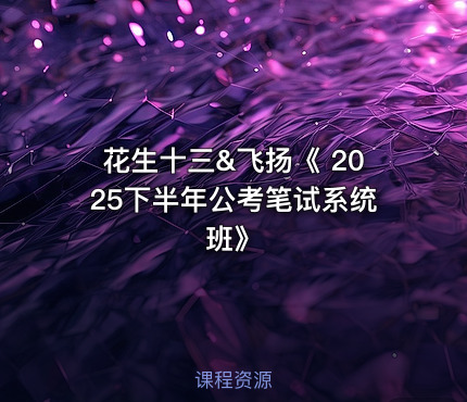 花生十三&飞扬《 2025下半年公考笔试系统班》