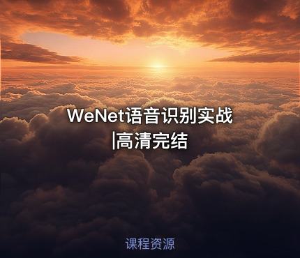 WeNet语音识别实战|高清完结