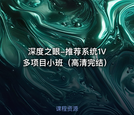 深度之眼-推荐系统1V多项目小班（高清完结）