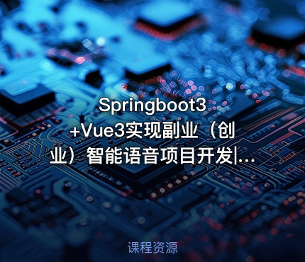 Springboot3+Vue3实现副业（创业）智能语音项目开发|已完结