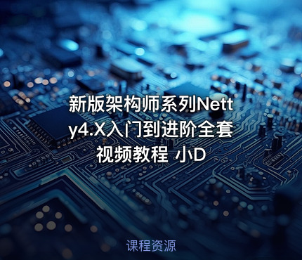 新版架构师系列Netty4.X入门到进阶全套视频教程 小D
