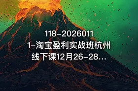 118-20260111-淘宝盈利实战班杭州线下课12月26-28日音频字幕帮你掌握SOP流程12门核心技术更多资源