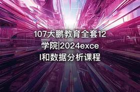 107大鹏教育全套12学院|2024excel和数据分析课程