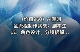（价值960）AI漫剧全流程制作实战：剧本生成、角色设计、分镜拆解、视频生成、剪辑...