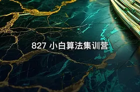 827 小白算法集训营
