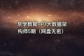 奈学教育-P7大数据架构师5期（网盘无密）