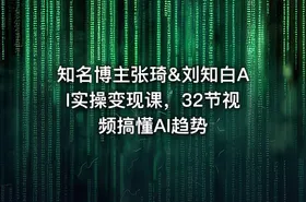 知名博主张琦&刘知白AI实操变现课，32节视频搞懂AI趋势
