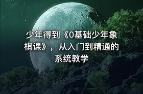 少年得到《0基础少年象棋课》，从入门到精通的系统教学
