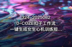 324-20250820-COZE扣子工作流一键生成女生心机训练短视频保姆级教程-智能体搭建-项目实操更多资源 - getfromcode