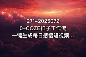 271-20250720-COZE扣子工作流一键生成每日感悟短视频保姆级教程零基础快速入门更多资源 - getfromcode