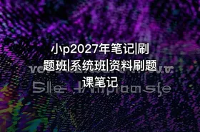 小p2027年笔记|刷题班|系统班|资料刷题课笔记