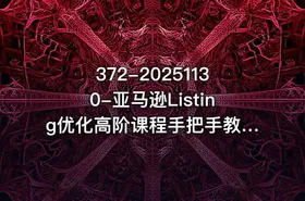 372-20251130-亚马逊Listing优化高阶课程手把手教你策划高转化率低跳失率的listing更多资源
