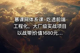 慕课网体系课-吃透前端工程化，大厂级实战项目以战带|价值1680元|完结无秘24章