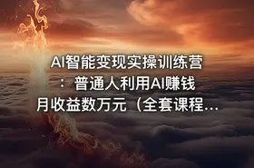 AI智能变现实操训练营：普通人利用AI赚钱 月收益数万元（全套课程 +文档）