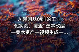 AI漫剧从0到1的工业化实战，覆盖“选本改编—美术资产—视频生成—后期剪辑”全链路课程