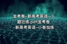 金考卷-新高考英语-小题狂练.pdf|金考卷-新高考英语-小卷加练