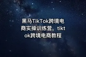 黑马TikTok跨境电商实操训练营，tiktok跨境电商教程