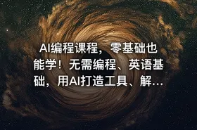 AI编程课程，零基础也能学！无需编程、英语基础，用AI打造工具、解决问题，实操演练全程指导（更新至6月）