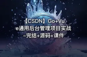 【CSDN】Go+Vue通用后台管理项目实战 -完结+源码+课件