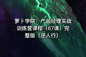 萝卜学院：产品经理实战训练营课程（67课）完整版（逆人行）