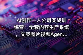 AI创作一人公司实战训练营：全套内容生产系统，文案图片视频Agent搭建变现全链路