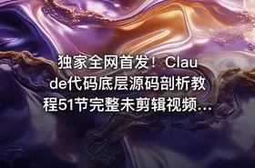 独家全网首发！Claude代码底层源码剖析教程51节完整未剪辑视频全集