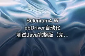 Selenium4 WebDriver自动化测试Java完整版（完结）