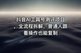 抖音AI工具号测评项目，全流程拆解，普通人跟着操作也能复制 - getfromcode