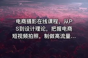 电商摄影在线课程，从PS到设计理论，把握电商短视频拍照，制做高流量照片