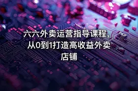 六六外卖运营指导课程，从0到1打造高收益外卖店铺